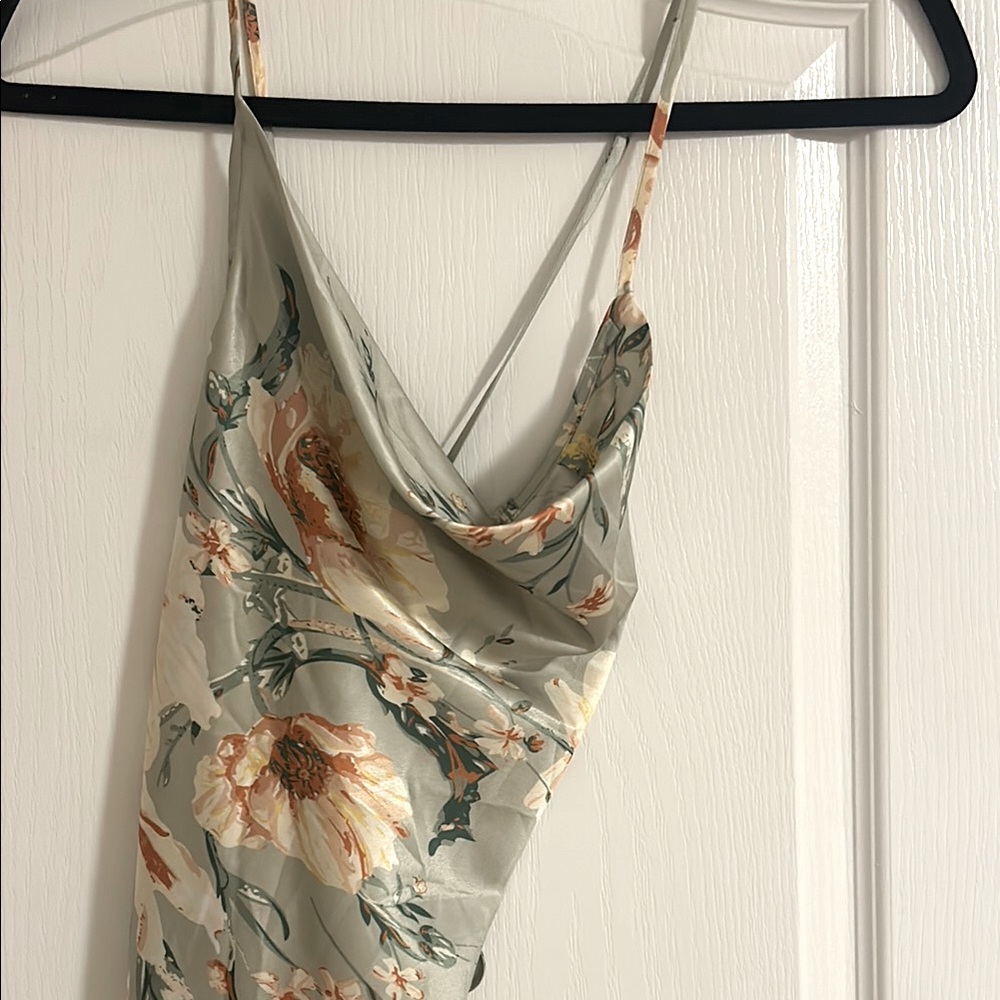 Floral Satin Slip Dress